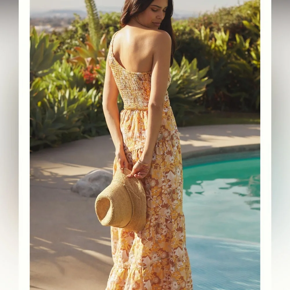 Charlie Holiday Pamela Maxi Dress anthro yellow floral - Picture 2 of 12